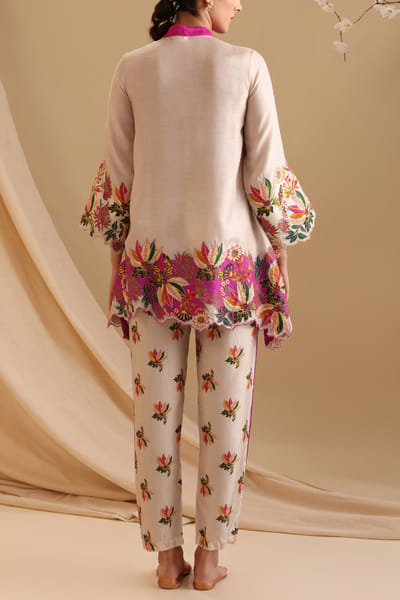 Soup by Sougat Paul Fuchsia floral printed co-ords SSPAUG2435