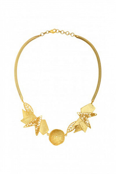 Gold abstract geometric necklace