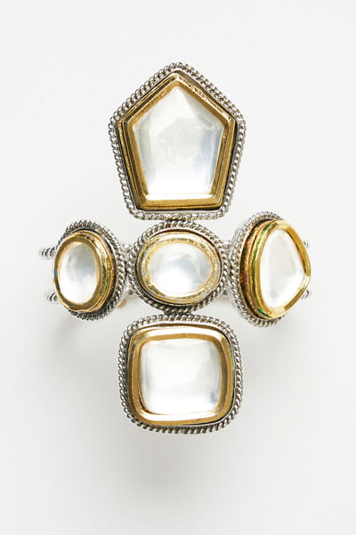 Gold and silver Vatican polki hand cuff