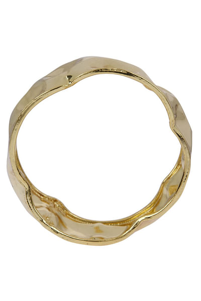 Gold beaten and crushed textured bangle
