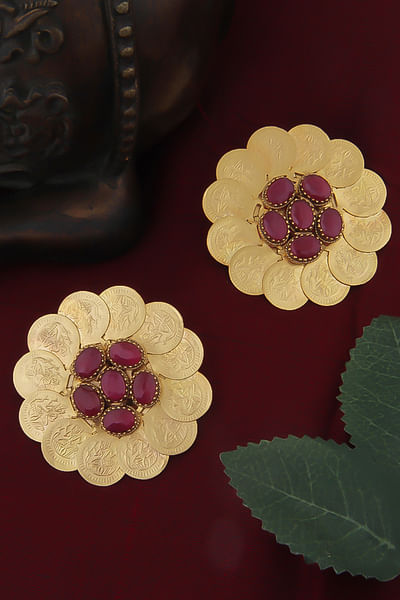 Gold coin earrings