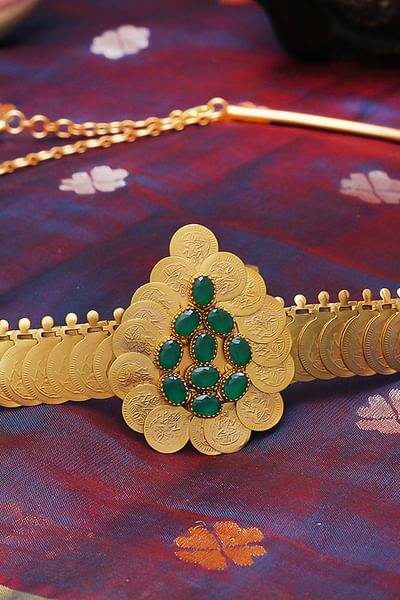 Gold coin embellished belt