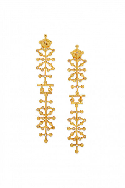 Gold cubic zirconia embellished danglers
