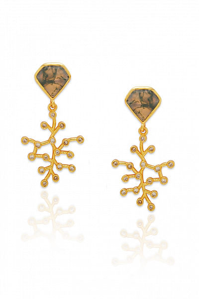 Gold cubic zirconia mini earrings