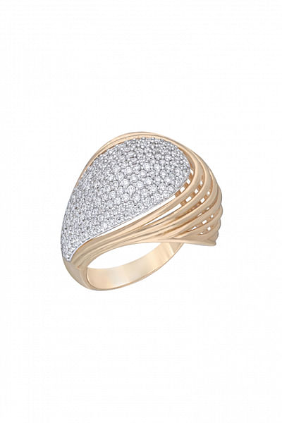 Gold diamond embellished ring