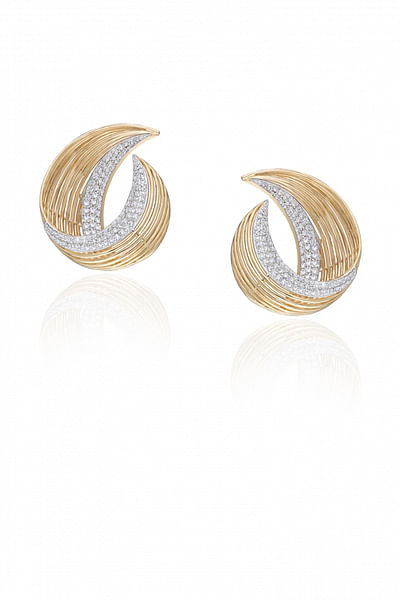 Gold diamond filigree earrings