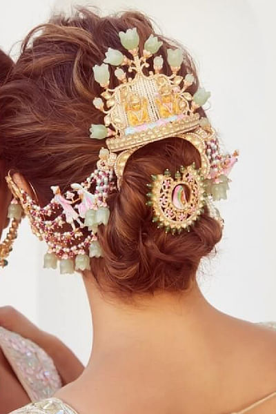 Gold ear cuff and bun ornament