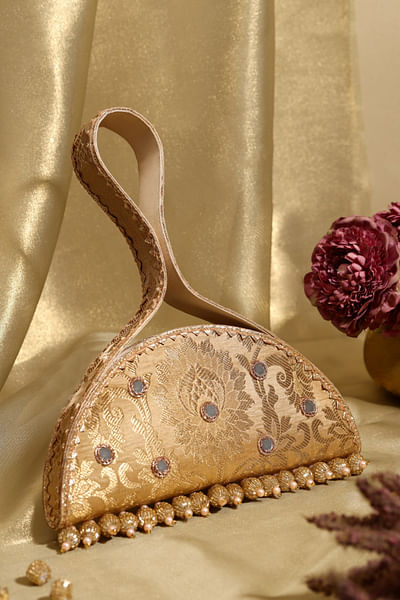 Gold embellished handbag