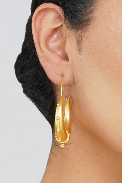 Gold embellished hoops