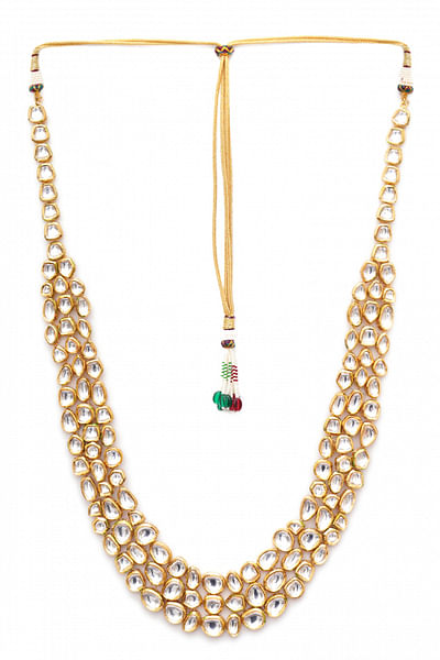 Gold kundan embellished layered necklace