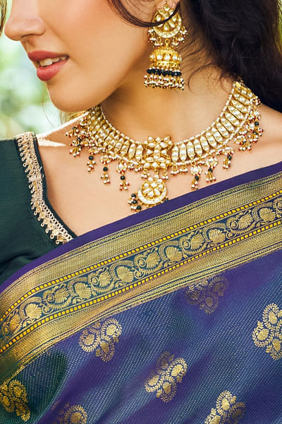 Gold kundan jadau necklace set