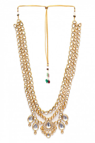 Gold kundan layered necklace