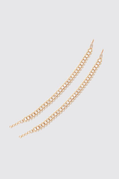 Zevar By Geeta Gold kundan polki anklets ZEVSEP24D104