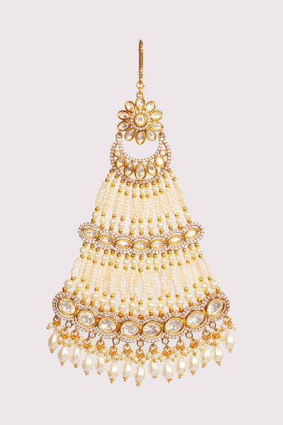 Gold kundan polki embellished passa