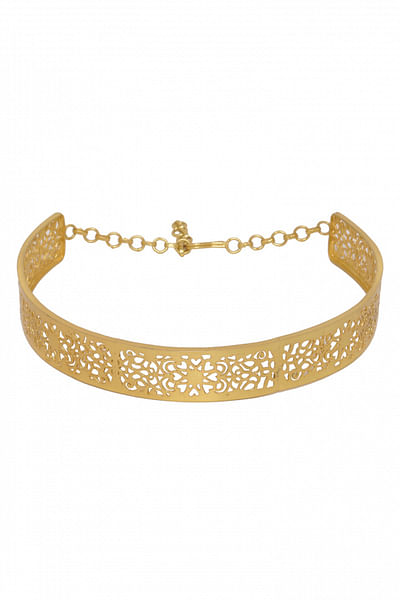 Gold metallic choker 