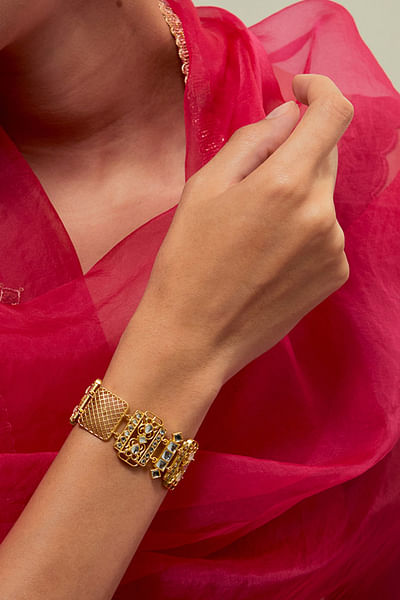 Gold mirror polki bracelet