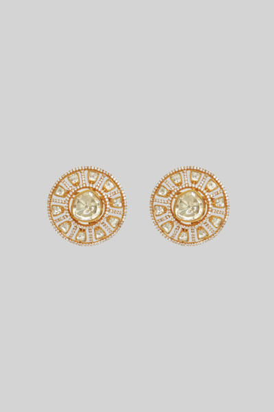 Gold moissanite stud earrings