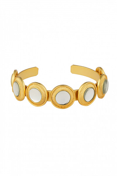 Gold polki cuff bracelet