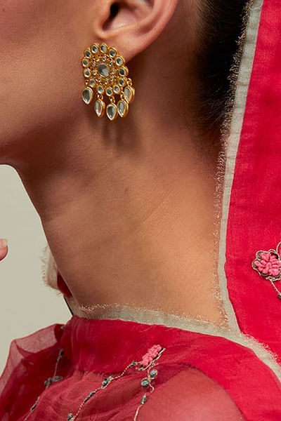 Gold polki earrings