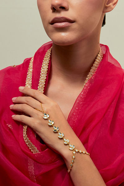 Gold polki sheesh bracelet