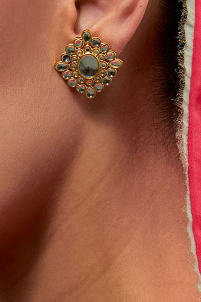 Gold polki studs