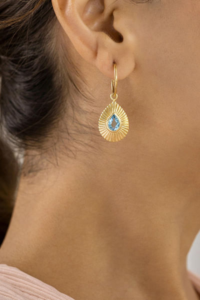 Gold topaz drop earrings
