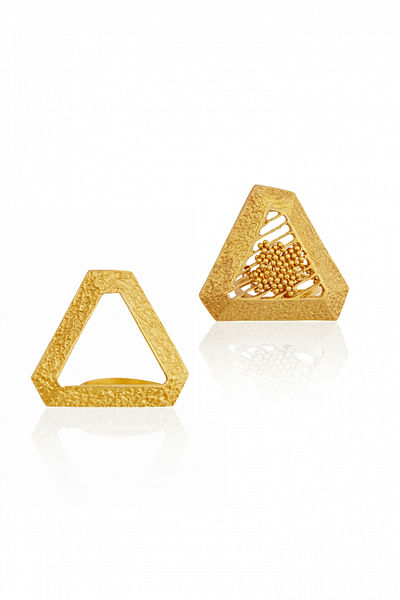 Gold triangle rings