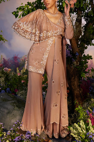 Miku Kumar Golden jacket and sharara set MKUOCT24D124