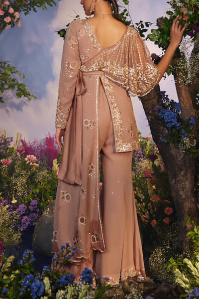 Miku Kumar Golden jacket and sharara set MKUOCT24D124