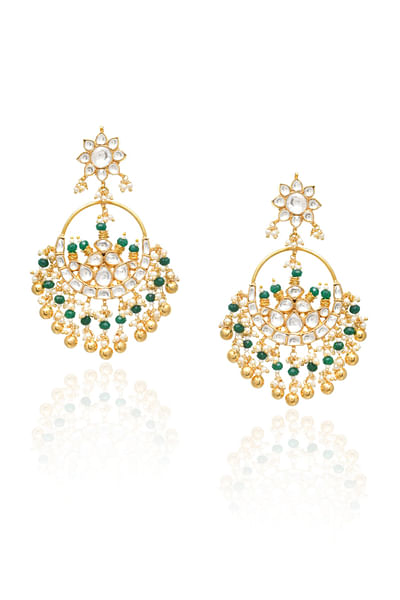 Golden kundan chandbalis