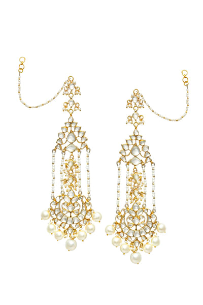 Golden kundan earrings