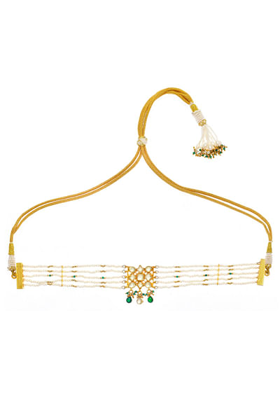 Golden kundan polki choker
