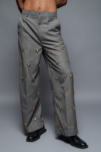 Graphite embellished trouser