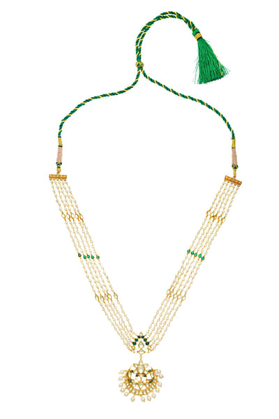 Green and gold kundan necklace