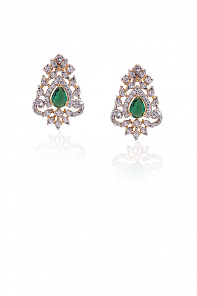 Green cubic zirconia earrings