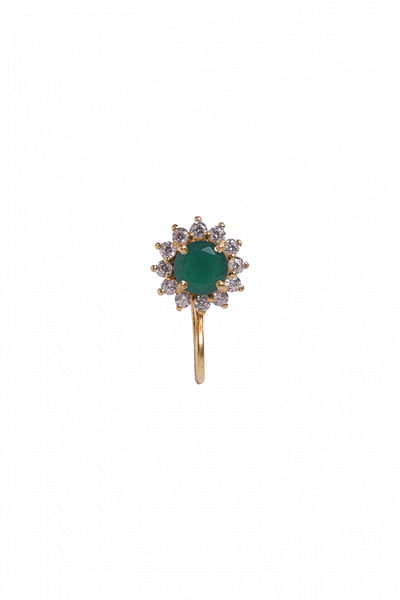 Green cubic zirconia nose ring