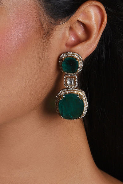Green onyx earrings