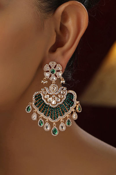 Green polki chandbalis
