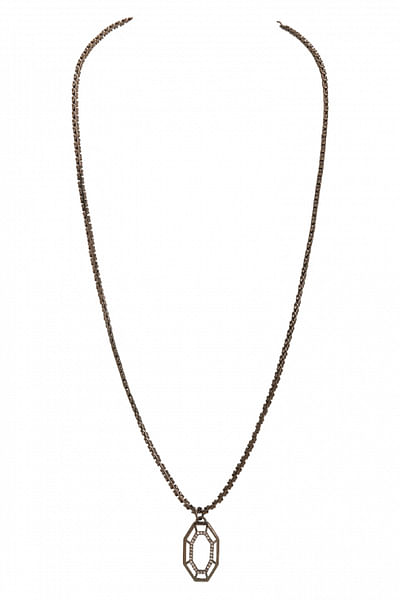 Grey cubic zirconia pendant necklace