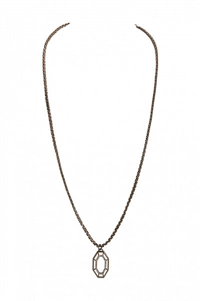 Grey cubic zirconia pendant necklace