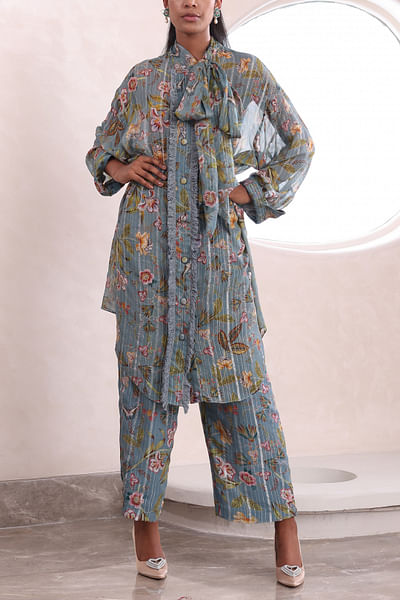 Grey floral print co-ords