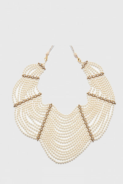 Ivory and gold Swarovski pearl necklace