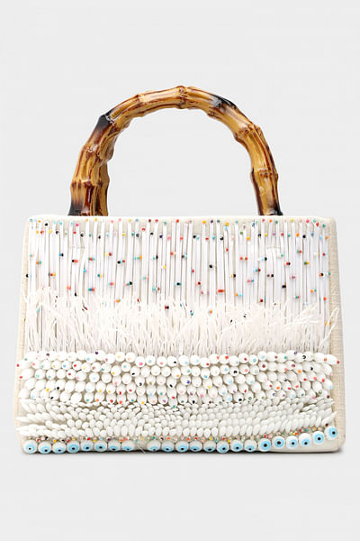 Ivory bead and pearl handbag