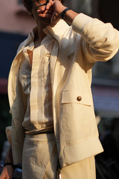 Ivory bomber jacket