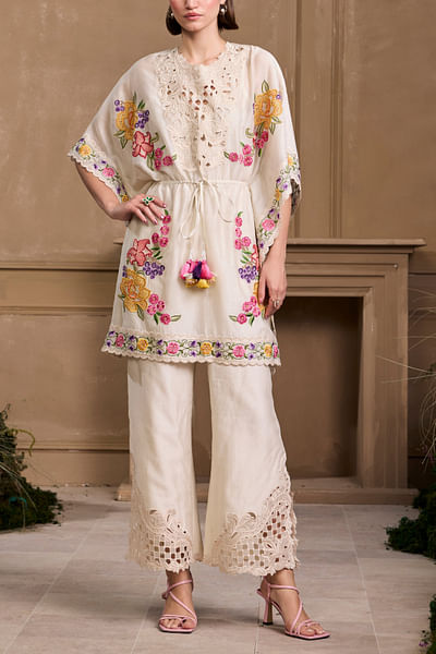 Ivory chanderi pants