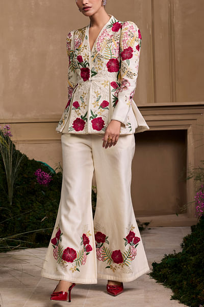 Ivory chanderi pants