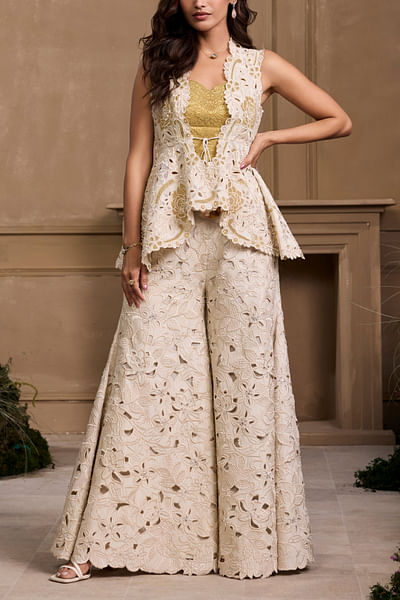 Ivory chanderi sharara