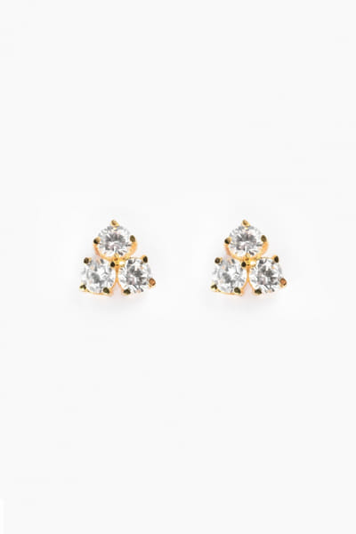 Ivory cubic zirconia embellished studs