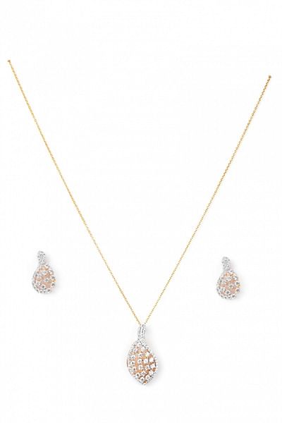 Ivory cubic zirconia necklace set