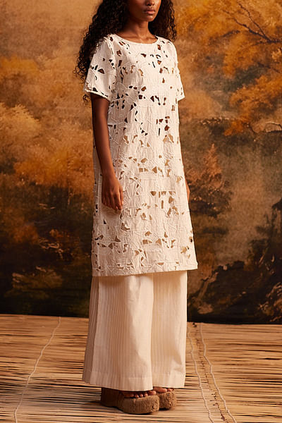 Ivory cutwork dress